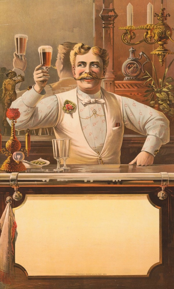 9645.Decoration Poster.Room Wall art.Home decor.Victorian Bartender.Personalize