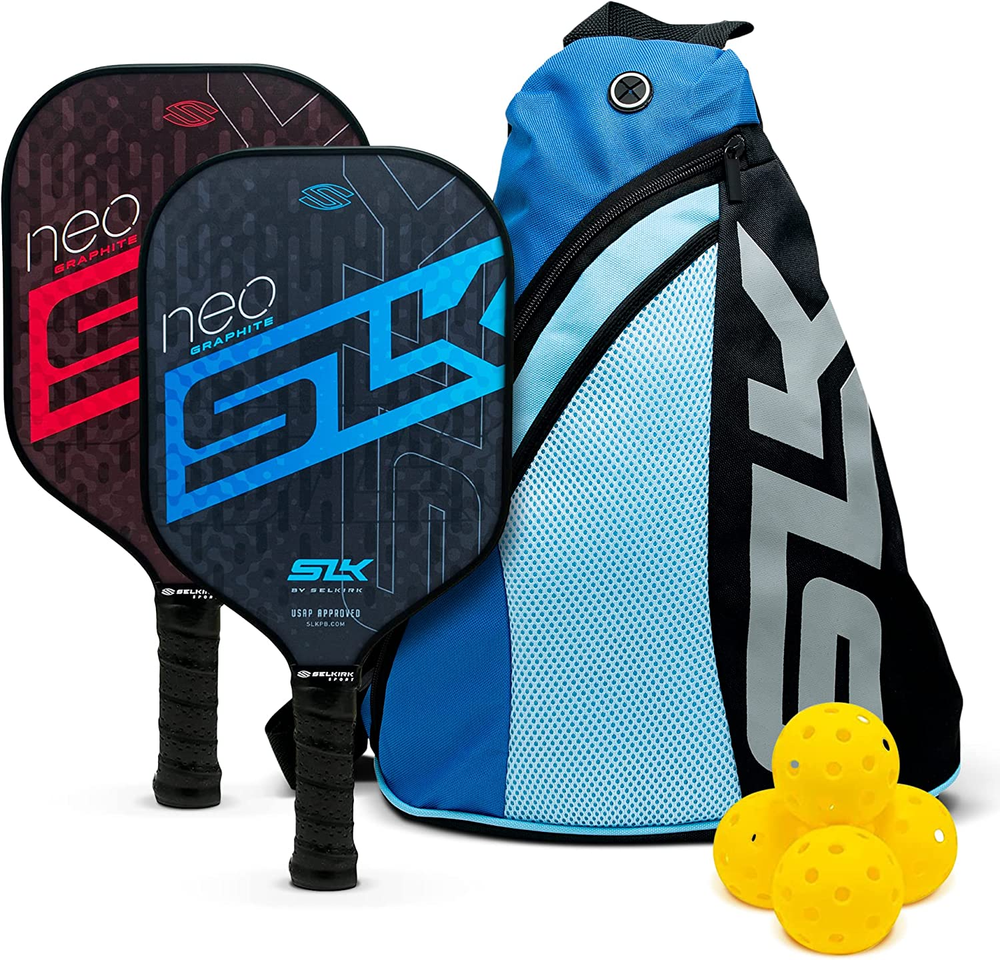 Neo Pickleball Paddle Set - 2 Paddles, 4 Balls, Carry Bag, Lightweight & Comfort