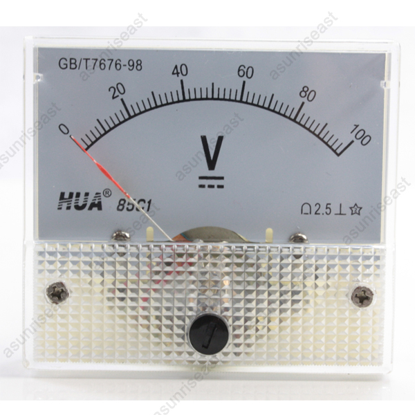 DC 100V Analog Panel Volt Voltage Meter Voltmeter Gauge 85C1 White 0-100V DC