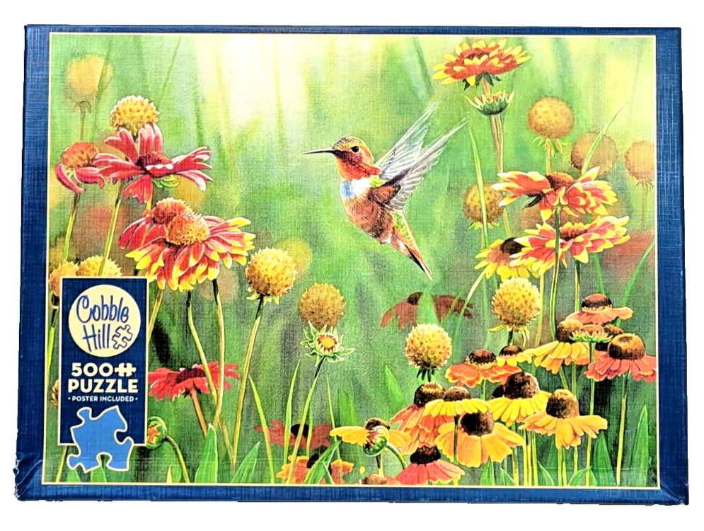 Cobble Hill 500 pc Jigsaw Puzzle of a Rufous Hummingbird 24