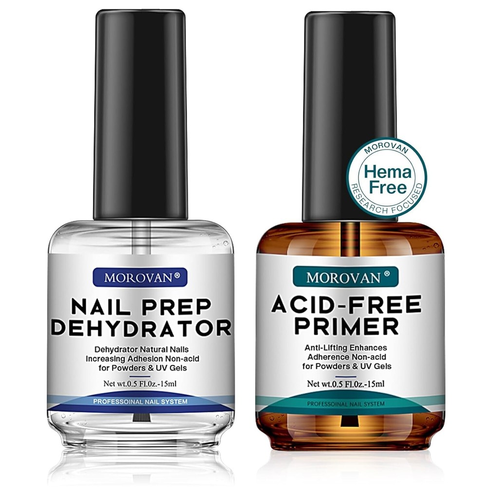 Morovan Acid-Free Nail Prep Dehydrator & Primer for Stronger Natural Nails-image