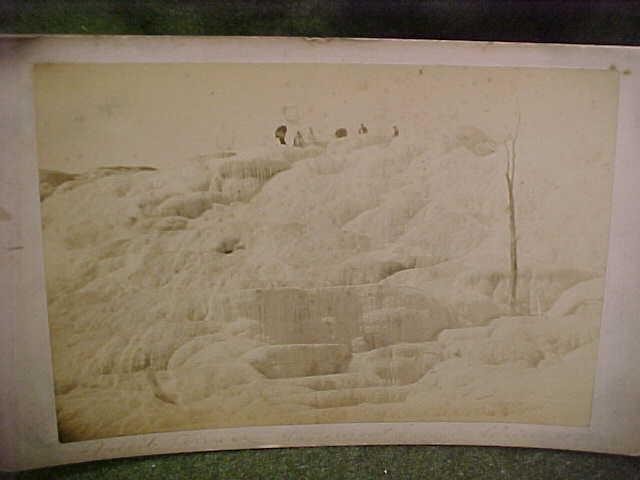 1890's CABINET CARD PHOTO PULPIT TERRACE MAMMOTH HOT SPRING YELLOWSTONE TOWNER &