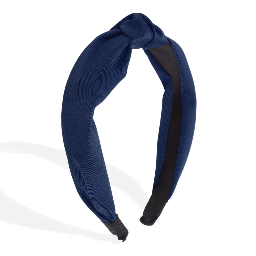 Navy Blue Knotted Headband Non-Slip Wide Top Knot Head Bands Fashion Hair