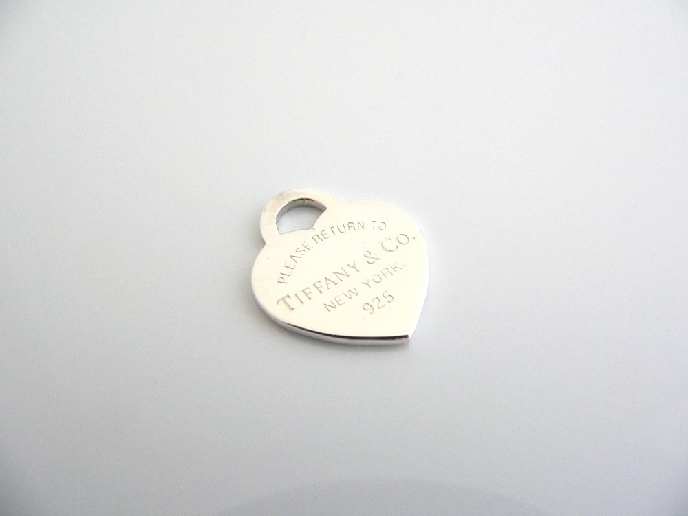 Tiffany & Co Sterling Silver Heart Charm Pendant Necklace Bracelet Gift Set for Her