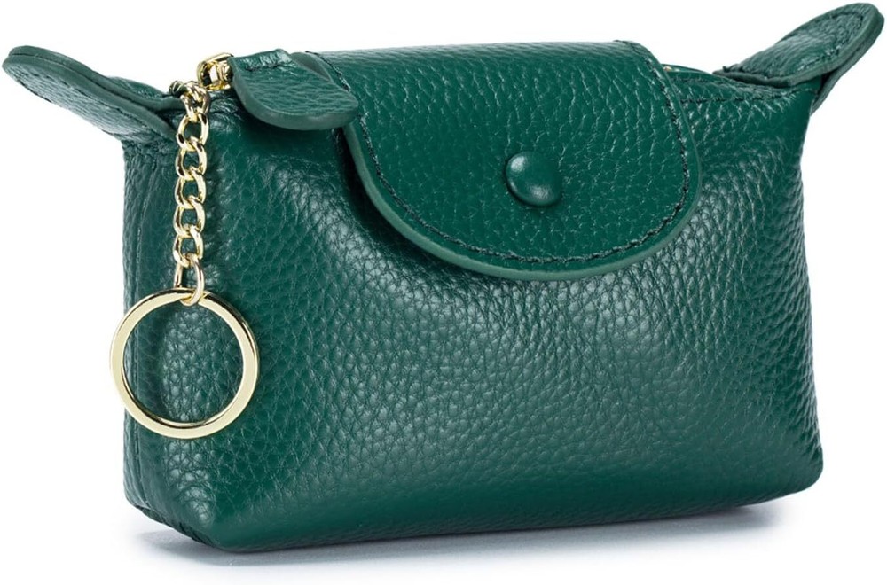 Women's Genuine Leather Mini Coin Purse Keychain Wallet Keychain Purse Women