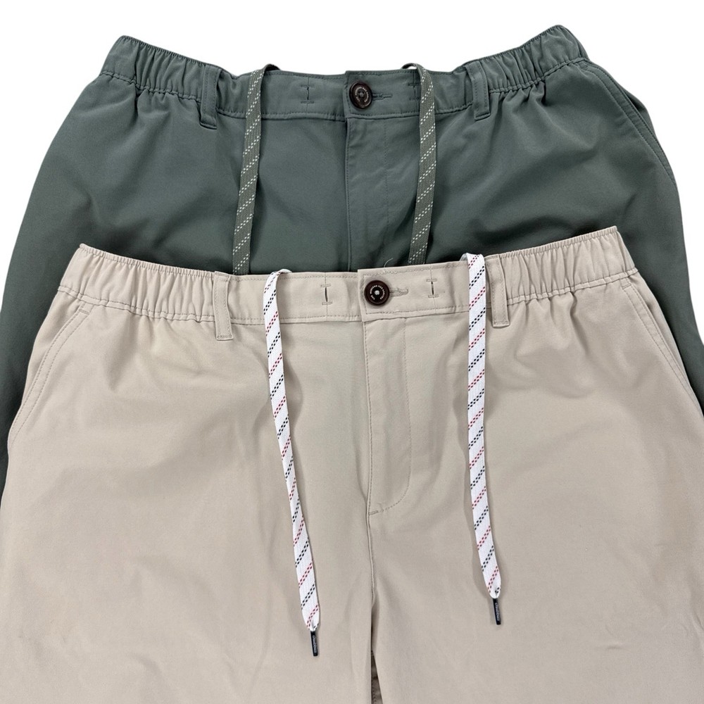 Chubbies Mens Everywear Shorts XL Performance Drawstring Lot Of 2 Green Beige