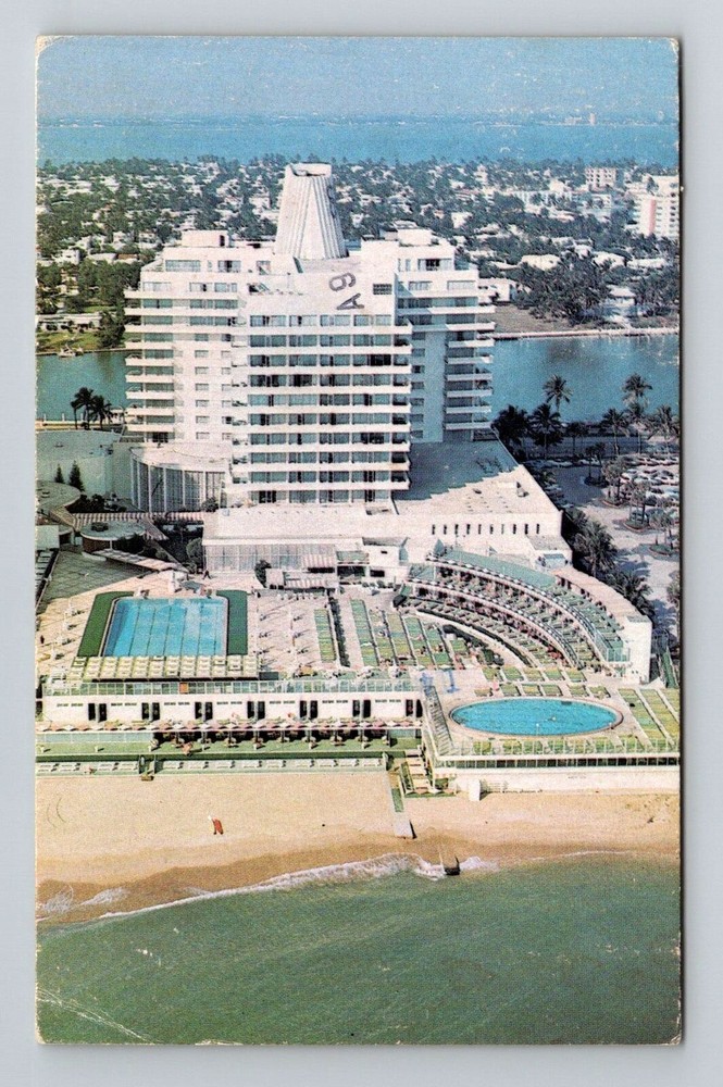 Miami Beach FL-Florida, Eden Roc Hotel Cabana Yacht Club, Vintage Postcard