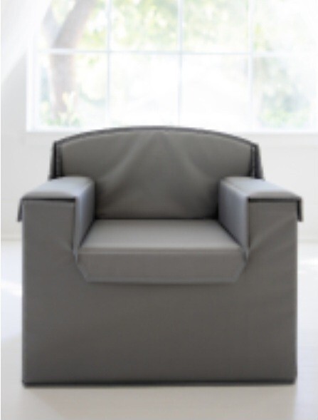 Gray Toddler Chair for Calming Corners and Toy Storage