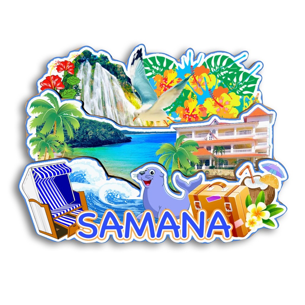 Samana Dominican Republic Refrigerator magnet 3D travel souvenirs wood