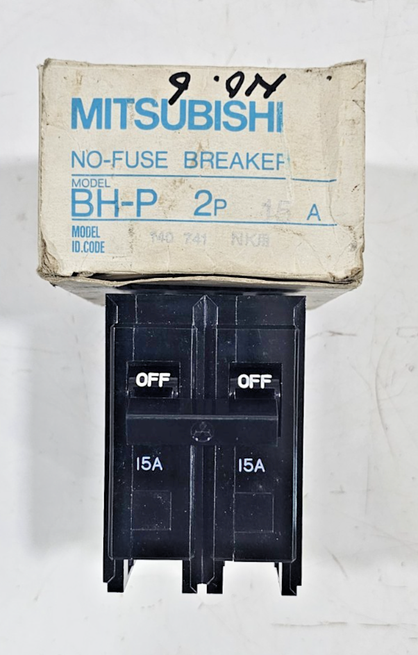 Mitsubishi Electric Circuit Breaker BH-P 15A 2Pole 7.5kA 250VAC New – Open box