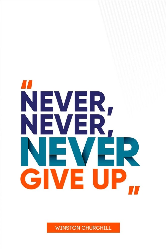 Never Give Up Motivational Inspirational Poster for Success