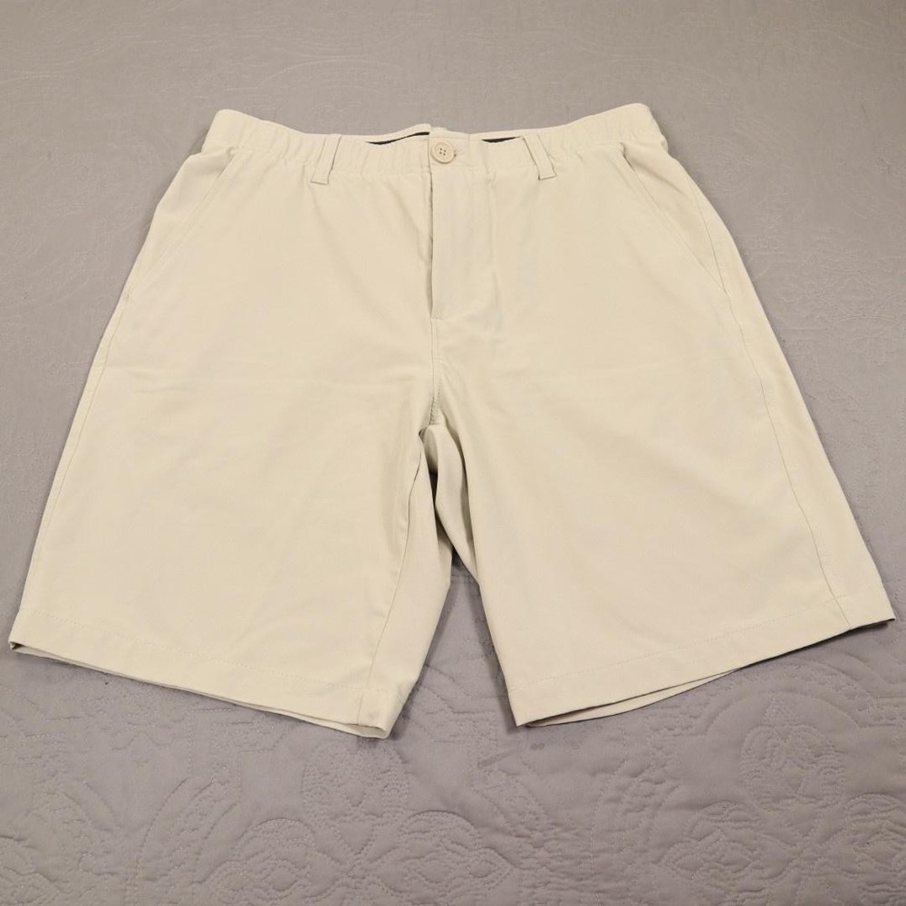 Under Armour Match Play Shorts Mens 34 Beige Golf Performance Stretch Tech