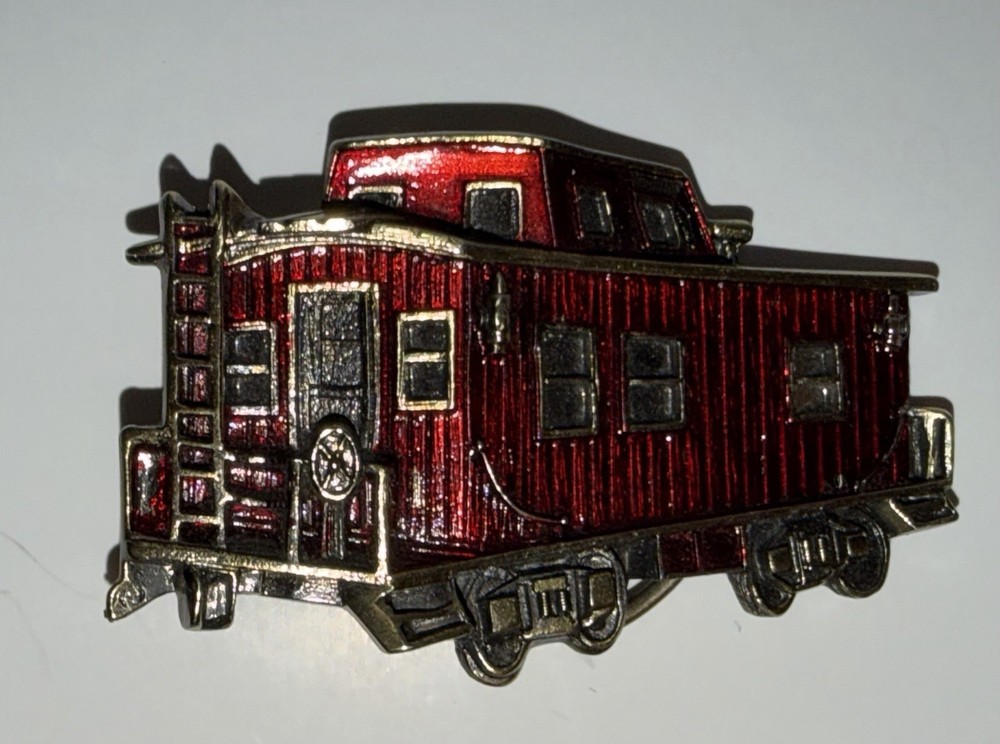 vintage 1979 caboose train belt buckle manufactured by The Great American Buckle
