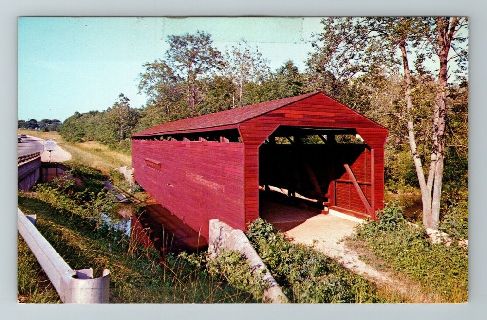 Bay View MD-Maryland, Gilpin's Fall Covered Bridge, Vintage Postcard