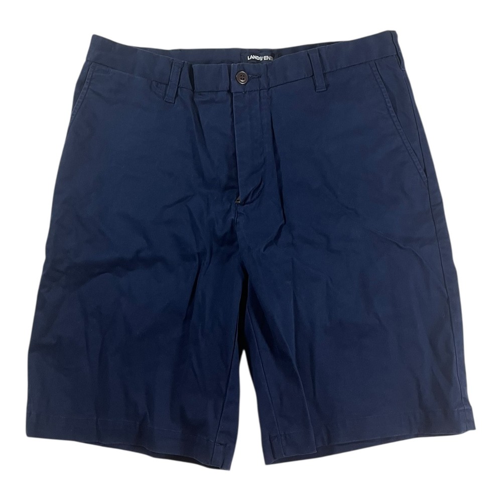 Lands' End Men's Traditional Fit Chino Shorts Navy Blue Size 35