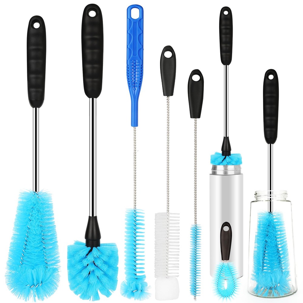 6 Pack Bottle Brush Cleaner Set, Long Handle Stainless Steel Water Bottle Cle...