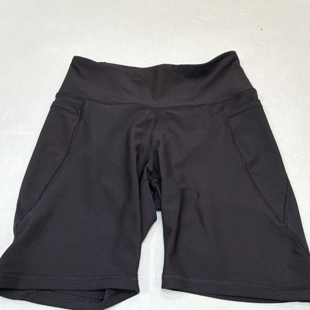 Old Navy Active Women's PowerSoft High-Rise Stretch Biker Shorts Black Solid L