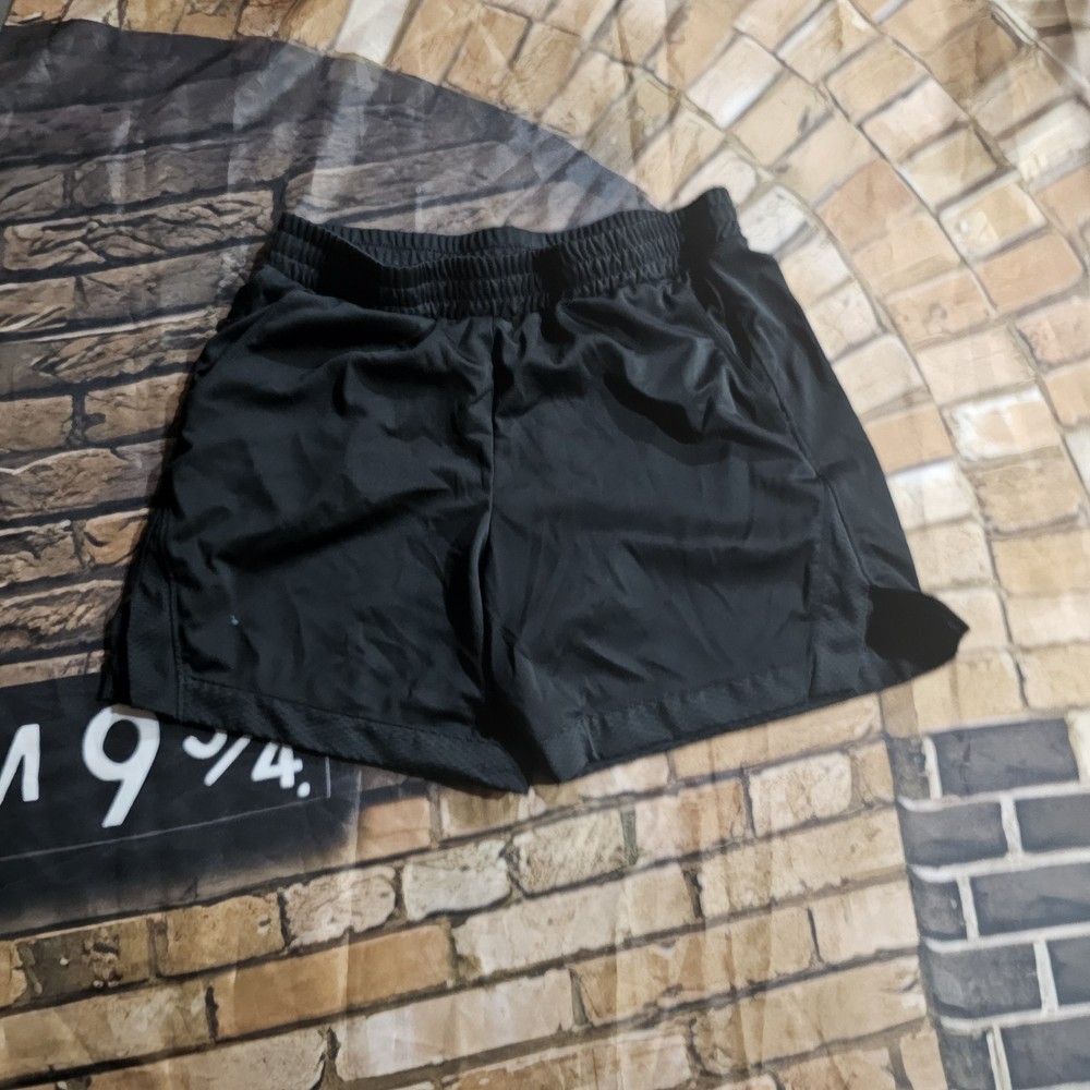 Athletic Works Dri-Works Women's Black Nylon Running Shorts w Brief NEW NWT