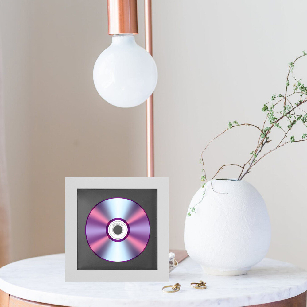 Stylish Home Office Storage Box with Travel Photo Display Racks and Frames