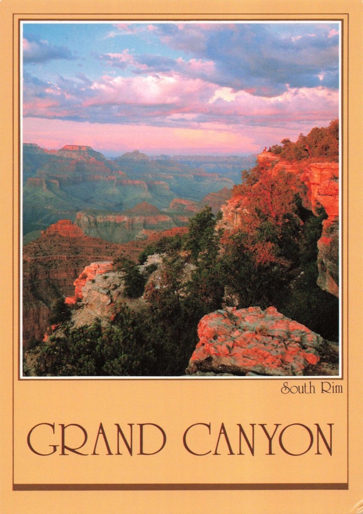Tusayan AZ Arizona, Grand Canyon South Rim Scenic View, Vintage Postcard