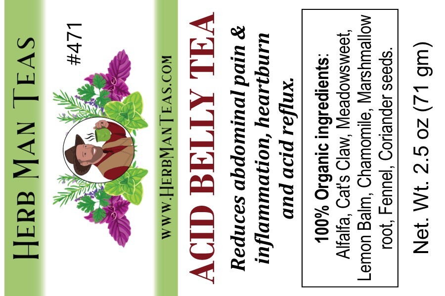 ACID BELLY TEA -Reduces abdominal pain, inflammation, heartburn, & acid relief-image