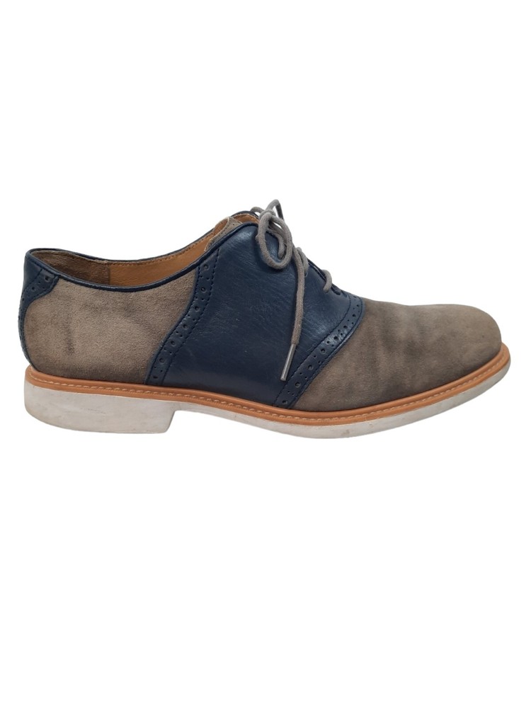 Cole Haan Mens Grand OS Two Tone Blue Gray Leather Saddle Oxford Shoes 9 M