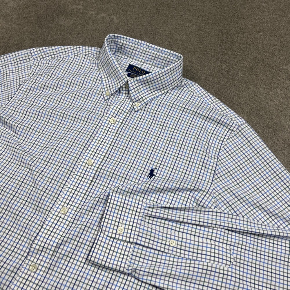 Polo Ralph Lauren Shirt Mens Large Classic Fit Performance Button Up Check