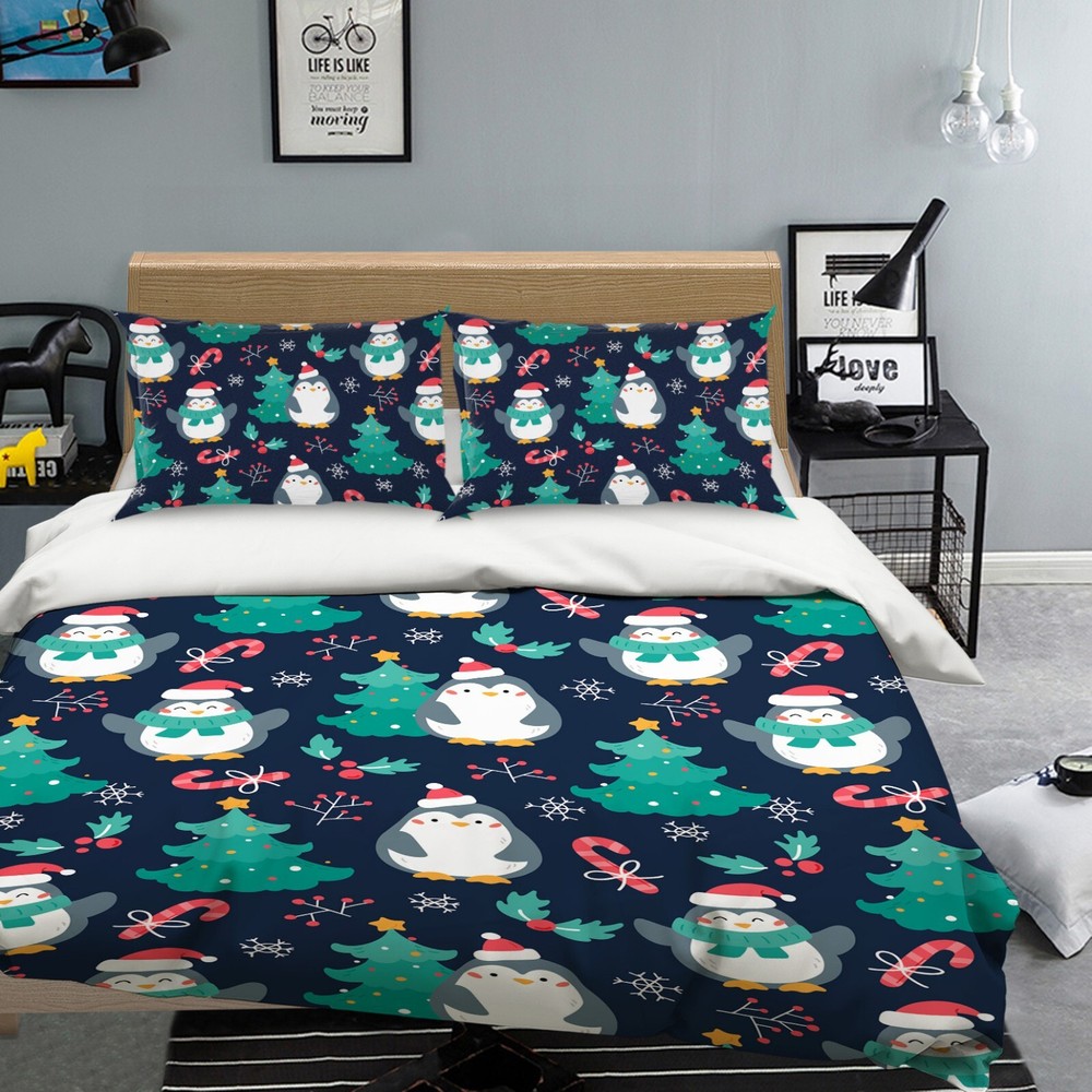 3D Christmas Xmas A1245 Bed Pillowcases Quilt Duvet Cover Set Queen King Amy