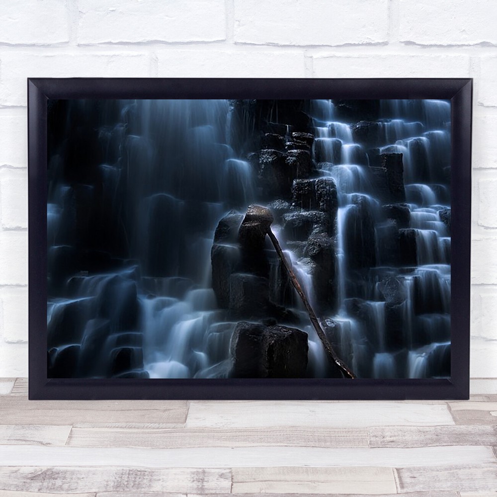 The One Waterfall Rock Australia Tasmania Falls Rocks Flow Flowing Art Print