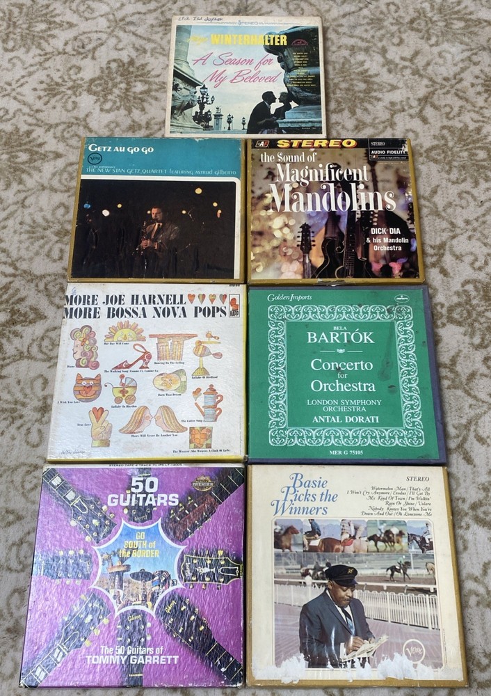 Reel to Reel 4 Track Tape Lot of 7 vintage KAPP AF VERVE