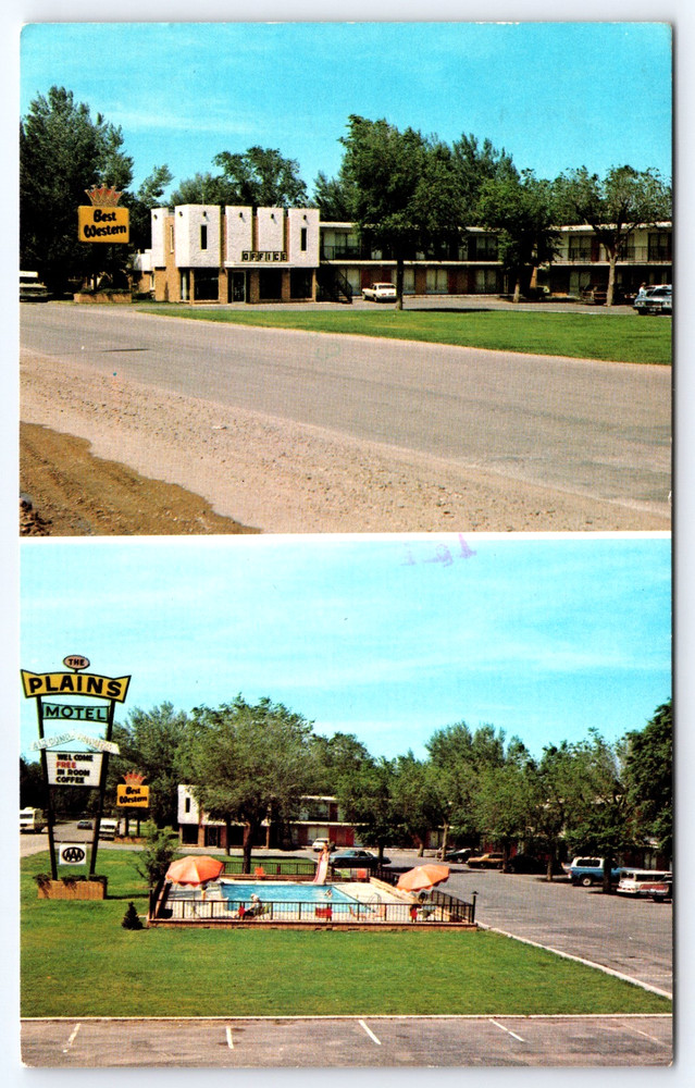 Wall South Dakota The Plains Best Western Motel Pool Cars Vintage Photo Postcard