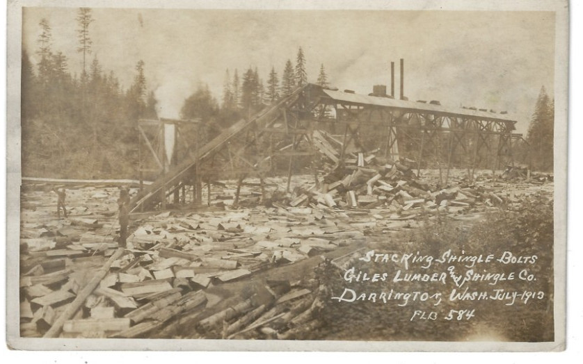 WA Darrington RPPC 1913 Giles Lumber-Shingle Co F.L. Bennett Photo Postcard #584