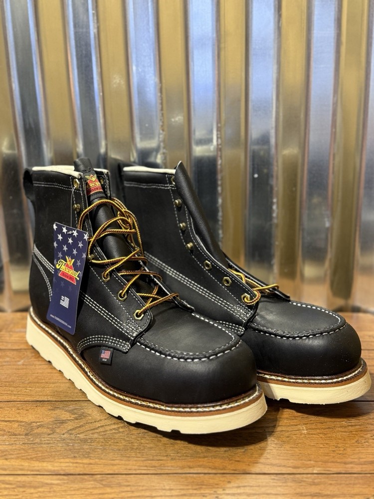 Thorogood 6 Inch Moc Steel Toe Work Boots Size 13D Black 804-6201 USA Made