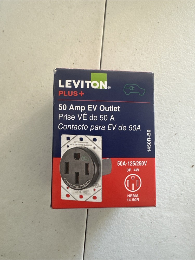Leviton 50 Amp EV Charging Outlet Single Receptacle 125-Volt/250-Volt