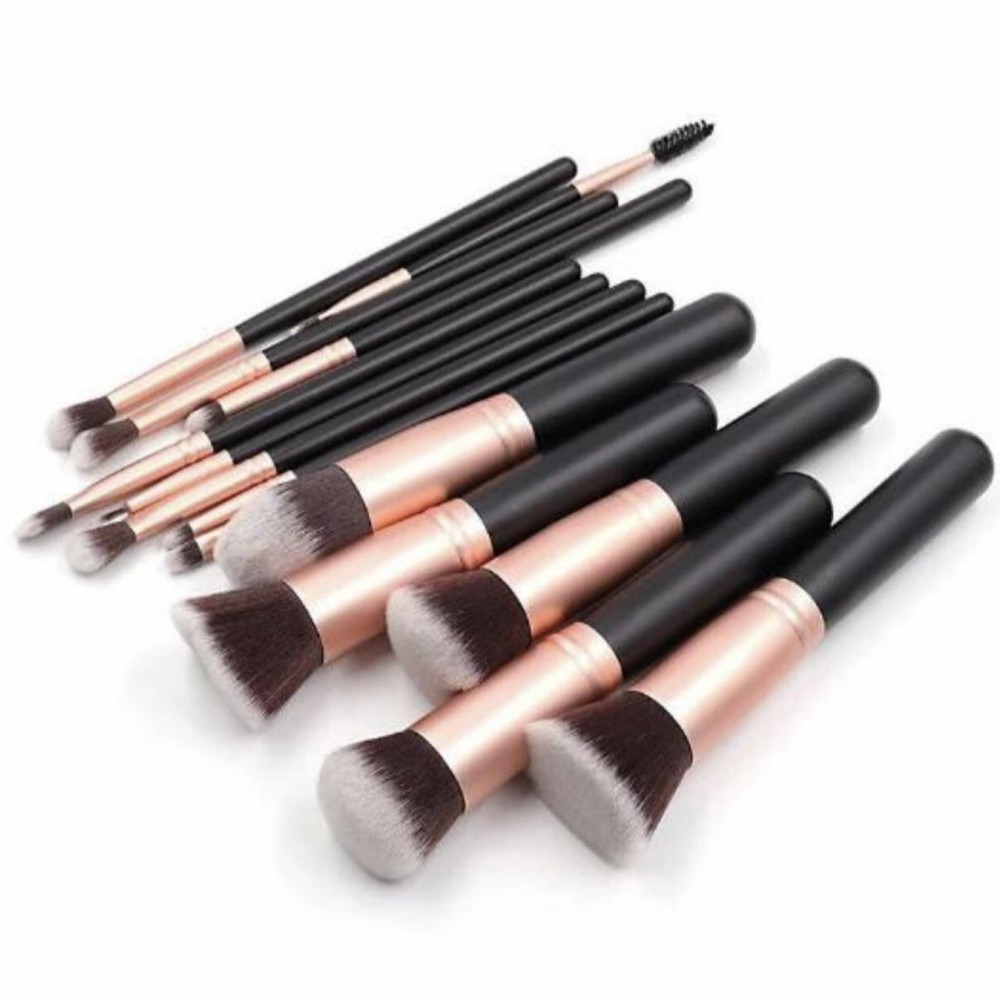 14 PCS Matt Gold Makeup Brush Set