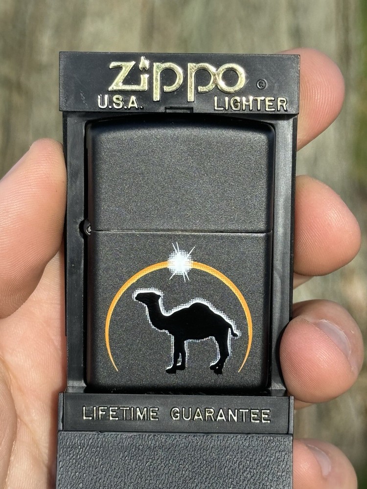 Vintage Unfired and Unused Camel Cigarette Zippo Lighter w/Case Sealed