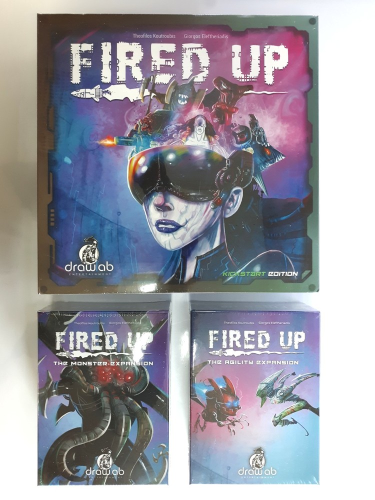 FIRED UP Kickstarter Bundle FULL SET Board Game Core + Expansions SEALED Drawlab