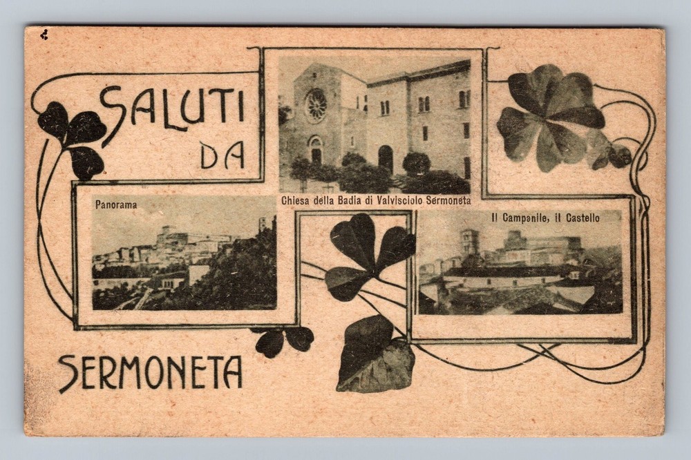 Italy- Greetings From Sermoneta Standard Souvenir Postal Old Vintage Postcard