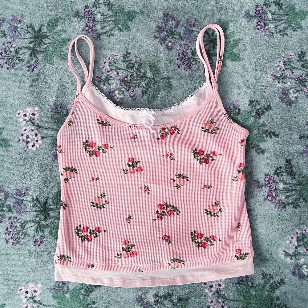 Urban Outfitters Out From Under Pink Darling Lace Trim Layered Cami 🌸💕🎀
