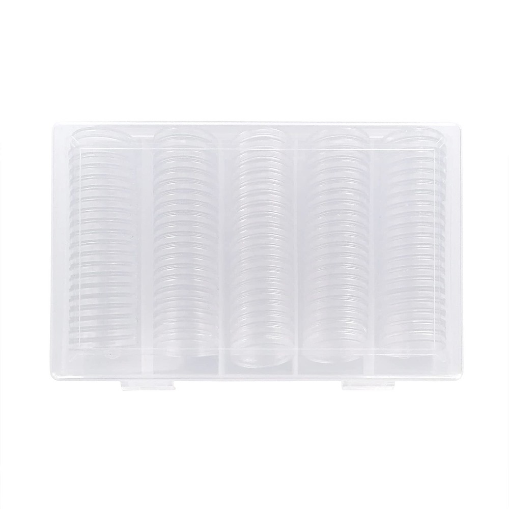 YOLCAR 100Pack 25mm Coin Storage Capsules Holder, Round High Transparency Pla...