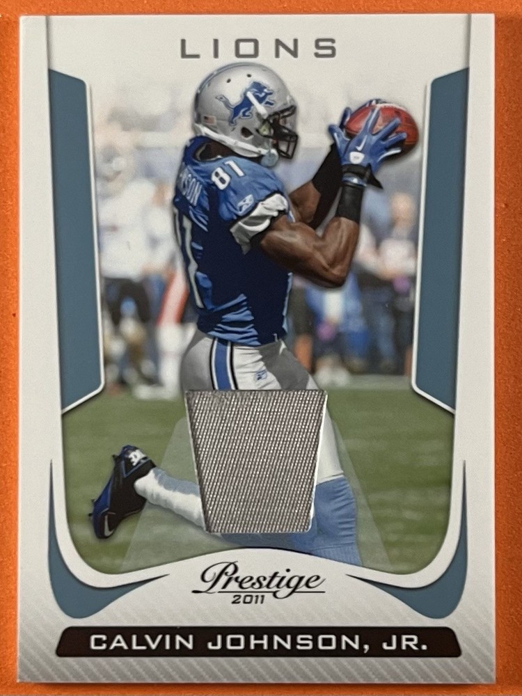 Calvin Johnson Jr. 2011 Panini Prestige Game Worn Patch #65 - READ DESCRIPTION