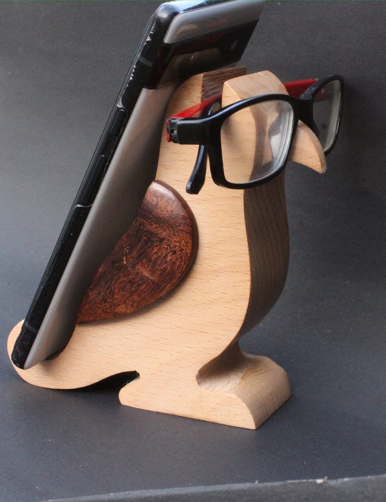 ABHANDICRAFTS Mango Wood Bird-Shaped Eyeglass Holder Display Stand