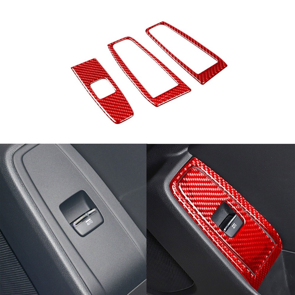 Red Carbon Fiber Window Lift Switch Panel Cover Trim For Subaru BRZ GR86 2022-23