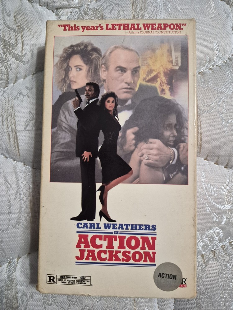 Action Jackson VHS 1988 Carl Weathers vanity Sharon Stone Bill Duke action movie