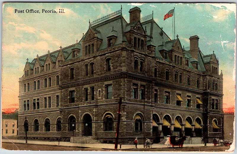 Postcard BUILDING SCENE Peoria Illinois IL j/01 AM6686