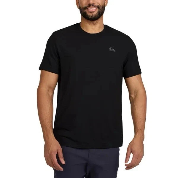 Quiksilver Men’s Regular Fit 4-Way Stretch Moisture Wicking Tee, Black, Size M