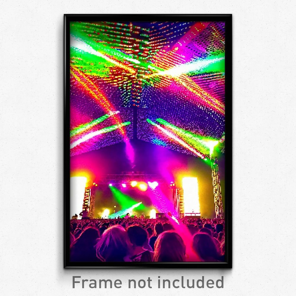 Pixel Art Poster - Impressive Music Festival (8 Bit Video Game Print)