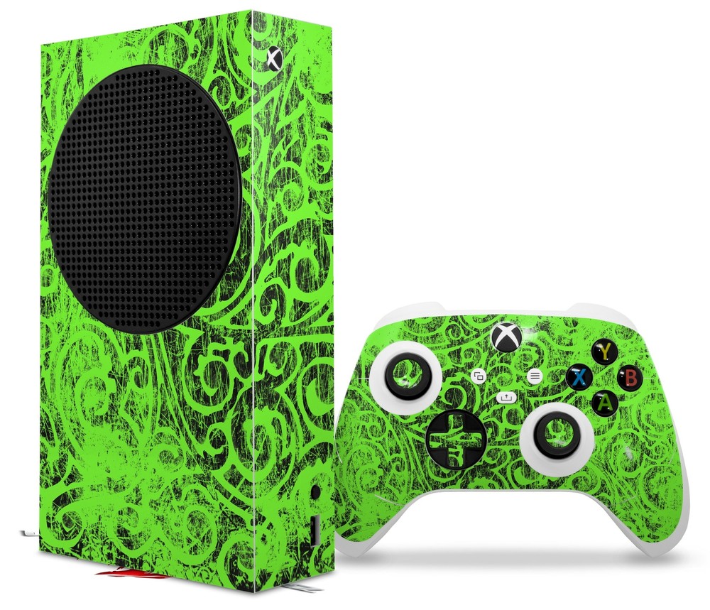 Skins XBOX Series S Console Controller Folder Doodles Neon Green