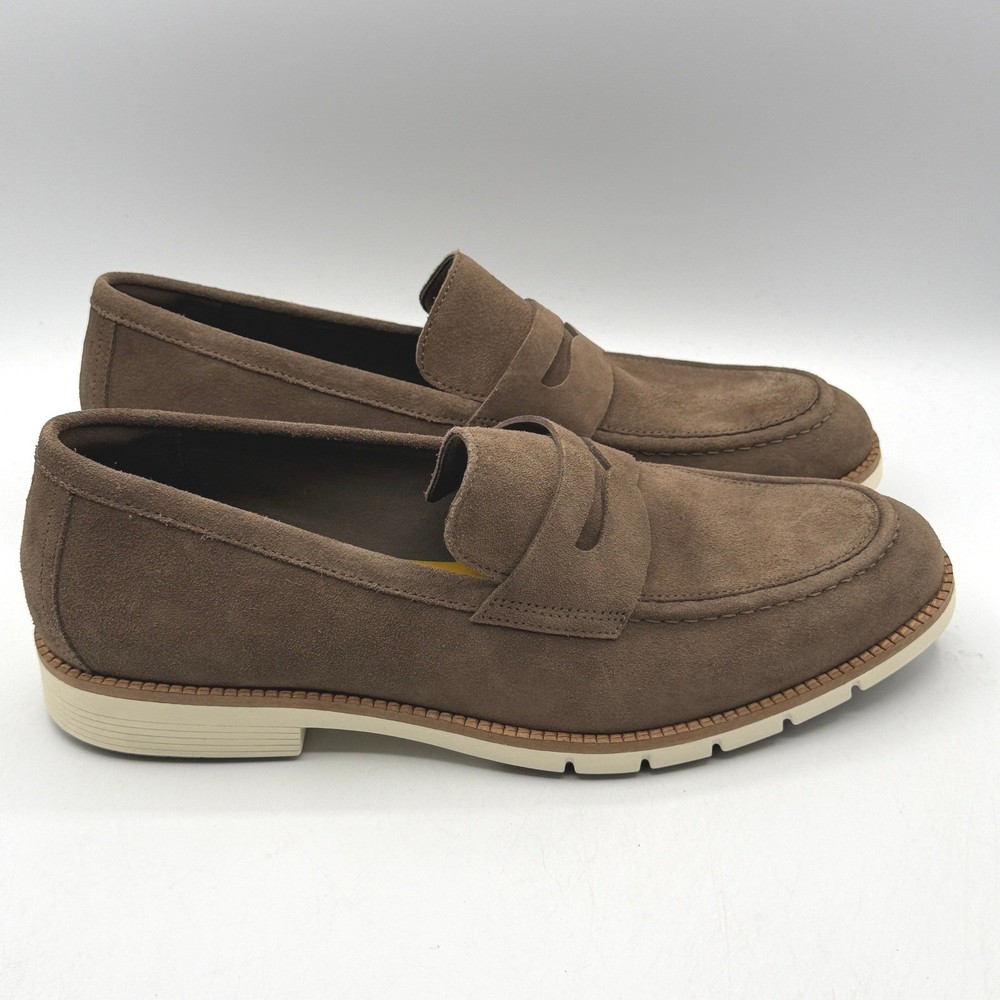 Cole Haan FlexGrand+ Penny Loafer Mens 11.5 Truffle Suede Brown Ivory C41635