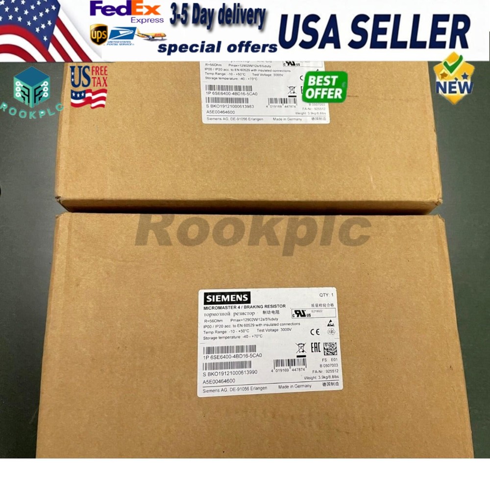 NewSiemens 6SE6400-4BD16-5CA0 6SE6 400-4BD16-5CA0 MICROMASTER 4 Braking resistor